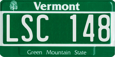 VT license plate LSC148