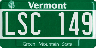 VT license plate LSC149