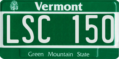VT license plate LSC150