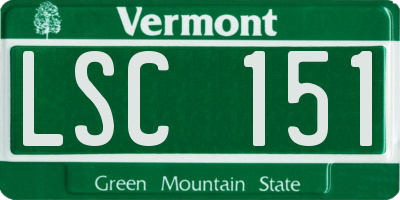 VT license plate LSC151