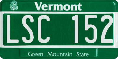VT license plate LSC152