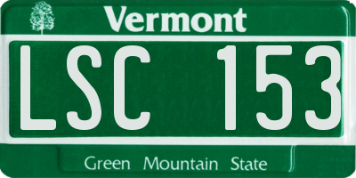 VT license plate LSC153