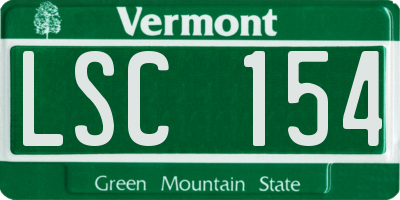 VT license plate LSC154