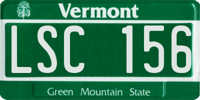 VT license plate LSC156