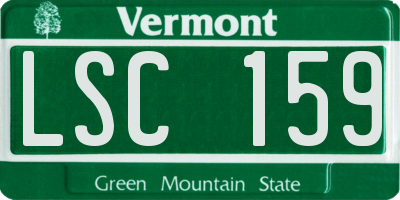 VT license plate LSC159
