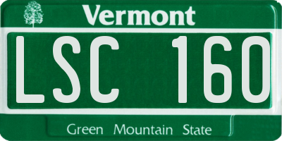 VT license plate LSC160