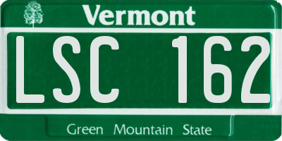 VT license plate LSC162