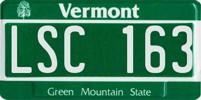 VT license plate LSC163