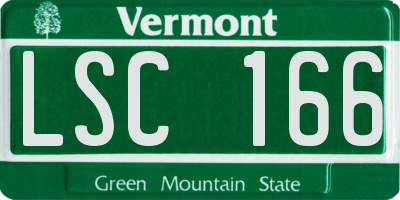 VT license plate LSC166