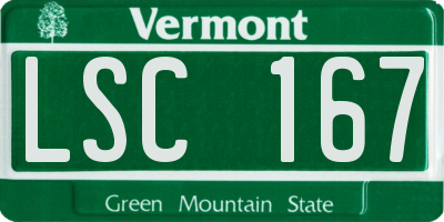 VT license plate LSC167