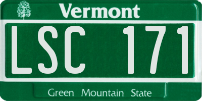 VT license plate LSC171
