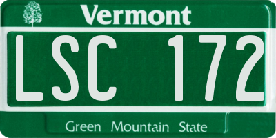 VT license plate LSC172