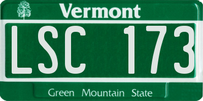 VT license plate LSC173