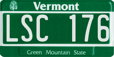 VT license plate LSC176