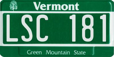 VT license plate LSC181
