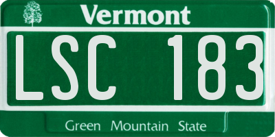 VT license plate LSC183