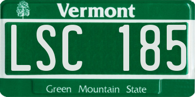 VT license plate LSC185