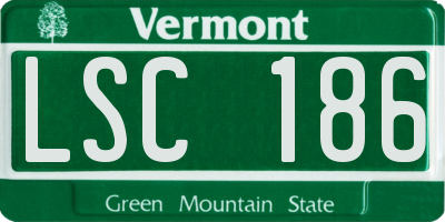 VT license plate LSC186