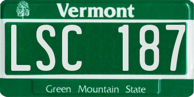VT license plate LSC187