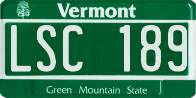 VT license plate LSC189