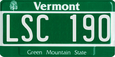 VT license plate LSC190