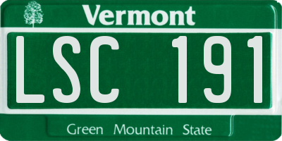 VT license plate LSC191