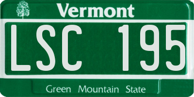 VT license plate LSC195