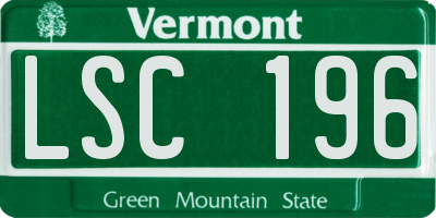VT license plate LSC196