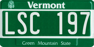 VT license plate LSC197