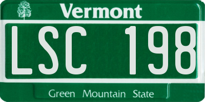 VT license plate LSC198