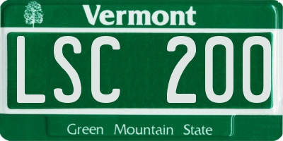 VT license plate LSC200