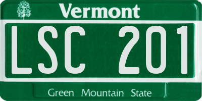 VT license plate LSC201