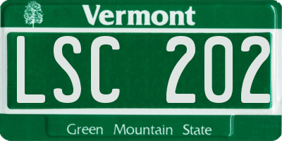 VT license plate LSC202