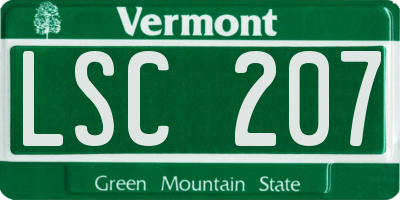 VT license plate LSC207