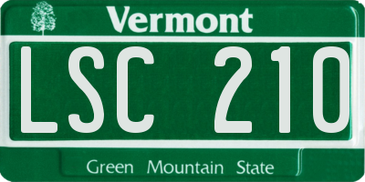 VT license plate LSC210