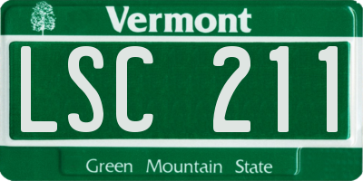 VT license plate LSC211