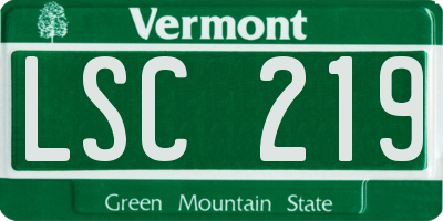 VT license plate LSC219