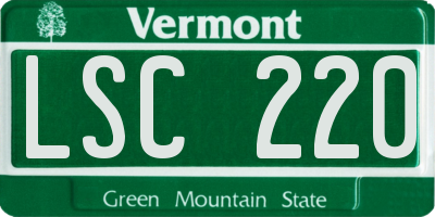 VT license plate LSC220