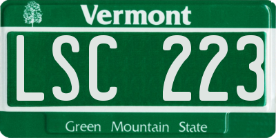 VT license plate LSC223