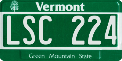 VT license plate LSC224