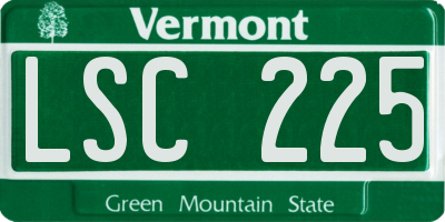 VT license plate LSC225
