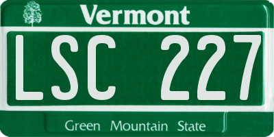 VT license plate LSC227