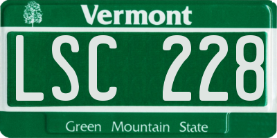 VT license plate LSC228