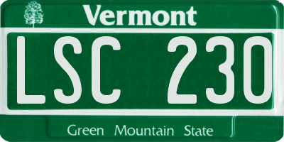 VT license plate LSC230