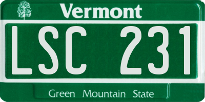 VT license plate LSC231