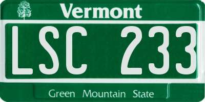 VT license plate LSC233