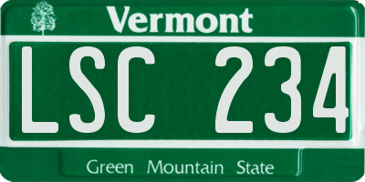 VT license plate LSC234