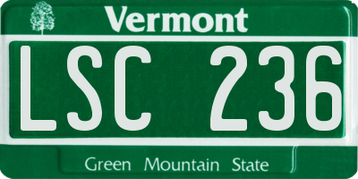 VT license plate LSC236
