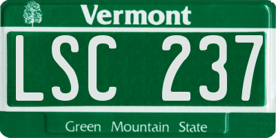 VT license plate LSC237
