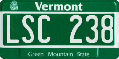 VT license plate LSC238